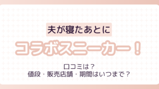 【夫が寝たあとに】スニーカーの口コミを調査しました！値段・販売店舗・期間はいつまで？